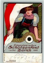 8000 Zürich - Eidgenössisches Schützerfest 1907 Fahne