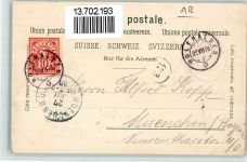 9427 Wolfhalden 1898 BOAKC Lithographie Dorfplatz Gasthaus Zum Friedberg Pfarrhaus Helvetia Verlag Künzli Nr 1528