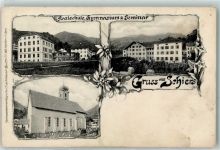 7220 Schiers 1907 Gebrauchsspuren Realschule Gymnasium Seminar Kirche