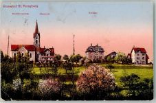 9225 St. Pelagiberg 1919 Gebrauchsspuren Kirche Pfarrhaus Kurhaus