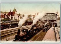 8000 Zürich 1909 - Bahnhof Eisenbahn Dampflokomotiven