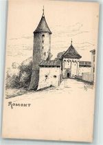 1680 Romont FR Künstlerkarte sign. Meltzer