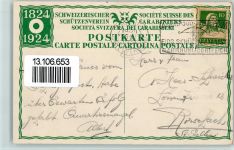 8000 Zürich Lithographie / Künstlerkarte sign Hugentobler - Schützenverein Carabiniers 1824-1924