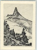 Zervreilahorn - Quelle des Valser Rheins Bienfaisance für die Taubstummen Kupferdruck