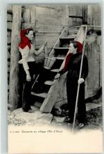 1873 Val-d'Illiez - Causerie au village