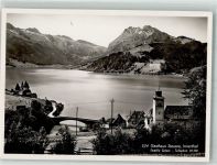 8858 Innerthal Wägital 1946 Folienkarte / Lackkarte Gasthaus Stausee