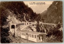 1658 Rossinière Foto AK Bergbahn Tunnel und Viaduct de la Tine