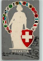 und Wappen - Verlag Guggenheim AK Helvetia 1905 Prägedruck