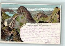 6010 Kriens 1918 Lithographie Gruss aus - Pilatus-Kulm, Verlag Schlumpf Serie Vierwaldstättersee, gute Erhaltung AK.