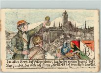 3000 Bern Berne Künstlerkarte AKV Burgundia Stadtaufnahme