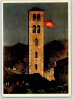 St. Gallen S. Gallo Bundesfeierkarte sign. L Taddei Bundesfeier / Pro Patria Schweiz Künstlerkarte