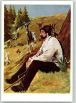 8843 Oberiberg - sign. J.Müller Der Geisshirt Ziegen