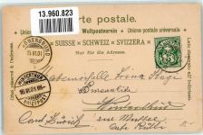 9105 Schönengrund 1901 Lithographie Tracht Appenzeller Land Kühe Kuhglocken Ort handschriftlich