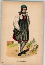 3158 Guggisberg Lithographie Tracht