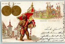 3000 Bern Berne 1899 Prägedruck Fete Feder. de Chant. Eidgen. Sängerfest Münzen Bär