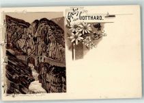 3999 Oberwald Lithographie Gotthard Teufelsbrücke Carl Künzli Zürich Dep. No. 1081