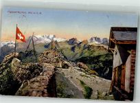 Grosser Mythen 1918 Foto AK Aussichtspunkt Hütte