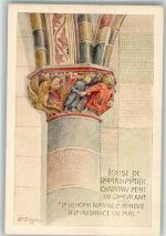 1323 Romainmôtier-Envy Foto AK Kirche Eglise de Romainmotier Säule