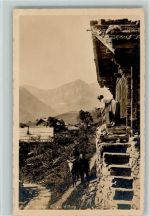 1873 Val-d'Illiez 1912 Gebrauchsspuren Phototypie 8630 - Paysage - Bauer mit Esel - foto AK