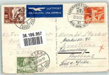 6936 Cademario 1953 Foto AK Fliegeraufnahme Luftpost