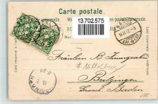 4102 Binningen 1902 BOAKC Lithographie Margrethen Kath. Kirche Unterdorf Mittelbug Verlag Künzli Nr 1131 Gebrauchsspuren, bitte Scan genau beachten!