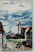 9200 Gossau SG 1915 Künstlerkarte Der Hauptplatz Kirchen Pferdefuhrwerk