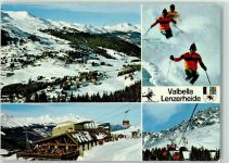 7077 Valbella - Winter Seilbahn Rothorn Skifahrer Gasthaus Scharmoin Lenzerheide