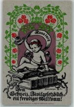 8000 Zürich 1912 Künstlerkarte Dem Schweizer Zivilgesetzbuch ein freudiges Willkomm sign. Sulzberger Verlag Wolfensberger