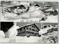 Julier Foto AK Winter Berghaus Hotel Foto Gaberell Passhöhe
