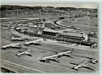 Foto AK Flughafen Kloten Flugzeuge