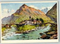 6676 Bignasco Künstlerkarte Cavergno sign. Prof Mazzoni