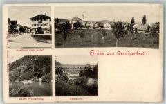 9304 Bernhardzell 1904 Foto AK Gasthaus zum Adler Fähre Winterburg Erlenholz