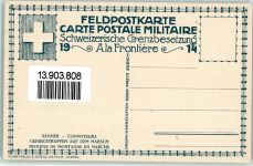 6000 Luzern Lucerne 1914 Künstlerkarte Schweizerische Grenzbesetzung a la Frontiere Gebirgstruppen auf dem Marsch sign. Moos Ort lt. Verlag