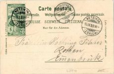 8620 Wetzikon ZH 1900 BOAKC Eisenbahn Lithographie