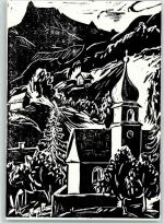 7317 Valens - Holzschnitt Kirche
