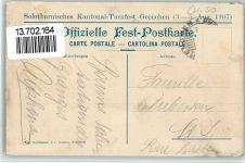 2540 Grenchen BOAKC Lithographie/Künstlerkarte Soloth. Kant. Turnfest August 1907 Junge Gewicht sign Stebler