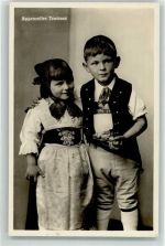 9050 Appenzell Foto AK Mädchen Junge Foto Gaberel BahnpostZug 3644