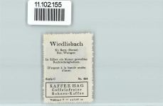 4537 Wiedlisbach - Vignette Wappen Kaffee Hag ca 1920-1940