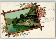 3624 Goldiwil Thun 1903 - Im Bilderrahmen mit Blumenranken verziert Ort lt. Stempel