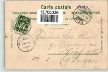 8302 Kloten 1899 BOAKC Bahnpost Strecke 13 Zug 54 Lithographie