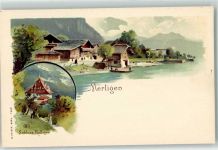 3658 Merligen Lithographie Schloss Ralligen