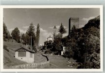 7606 Promontogno Foto AK Burg Ruine Castlmur Kirche Nossa Donna