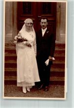 2520 La Neuveville 1931 Foto AK Ehepaar Hochezitzfoto Ort lt. Fotograf