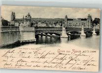 8000 Zürich 1900 Foto AK Hotel Bellevue Obere Brücke