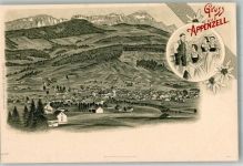 9050 Appenzell Lithographie Tracht