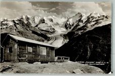 Bernina 1959 Foto AK Skihütte Paradis