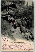 1873 Val-d'Illiez 1903 - Bauernfamilie mit Ziege