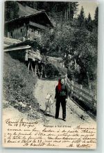 1873 Val-d'Illiez 1901 - Bäuerin mit Ziege