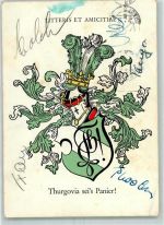 8500 Frauenfeld 1951 Gebrauchsspuren Wappen Thurgovia AK