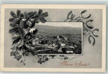 1350 Orbe - Glocke Tannenzweig Tannenzapfen Mistel Ilex Weihnachtsgrüße